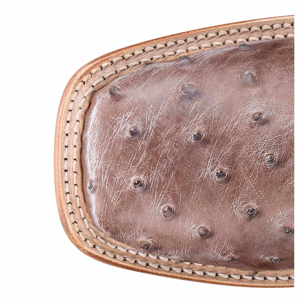 Cream Boots Knee High Chisolm 13 Inch Full Quill Ostrich Square Toe Cowboy Boots