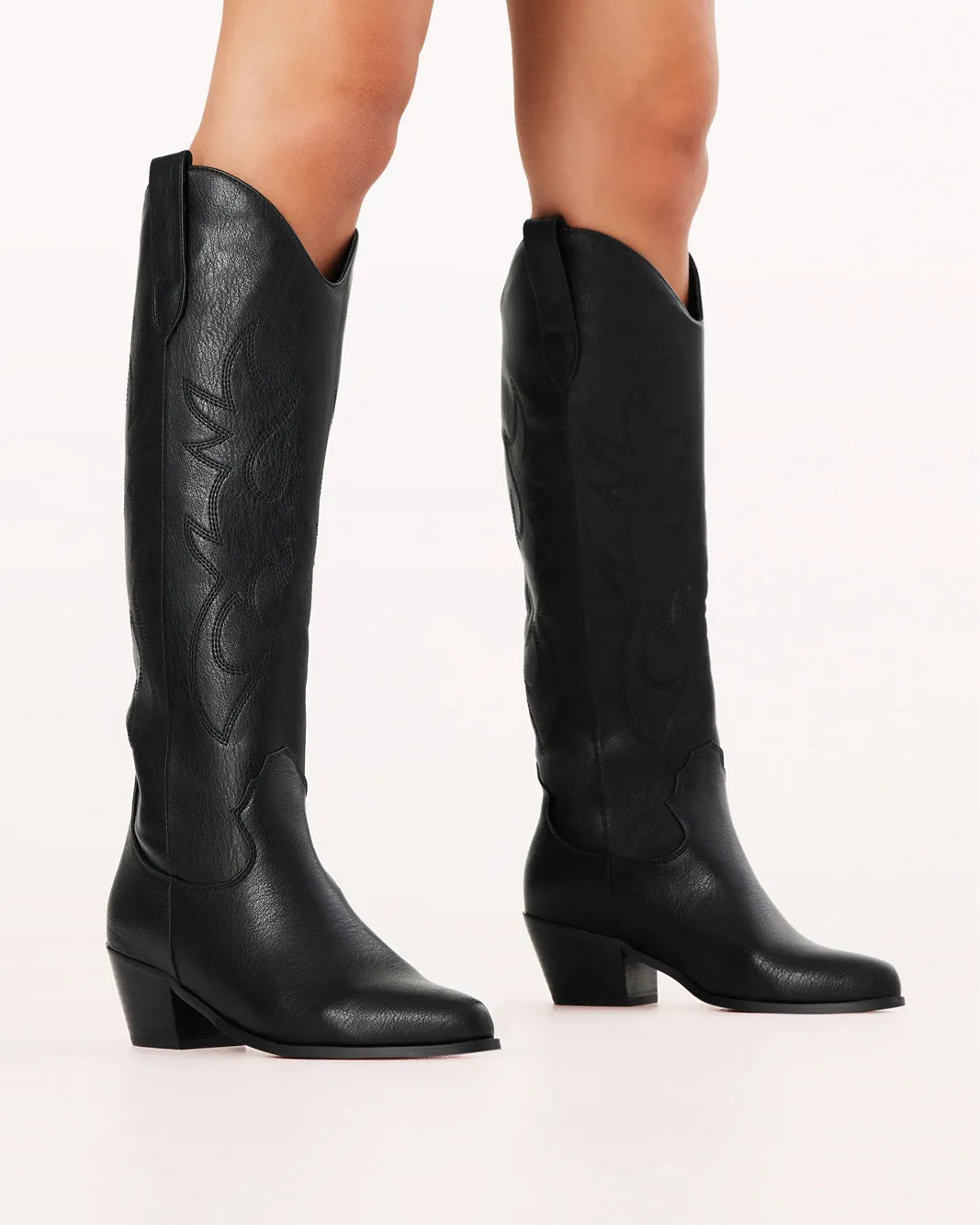Flat Thigh Boots URSON - BLACK