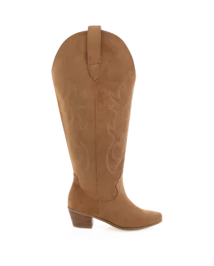 Cheap Square Toe Boots URSON EXTENDED CURVE - DARK TAN SUEDE