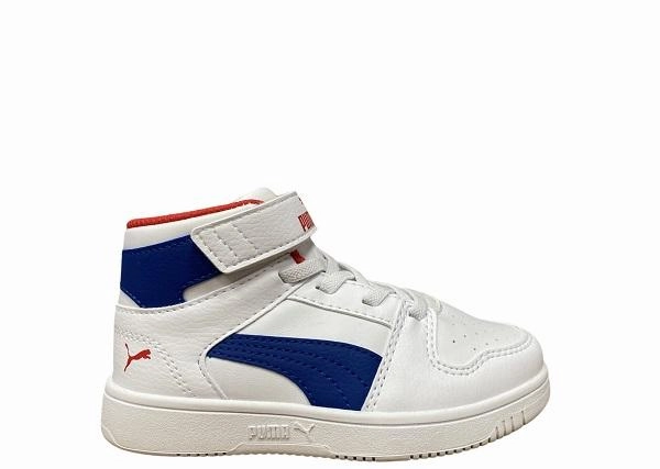Puma scarpa sneakers da ragazzo Rebound Layup 370488 05 bianco blu Cute Dress To Wear With Sneakers