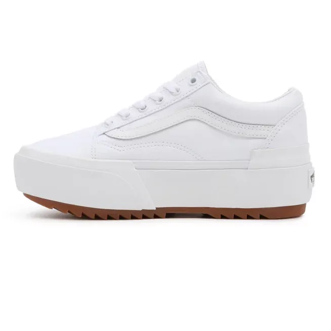 Danskin Sneakers Vans scarpa sneakers con zeppa in tela da donna Old Skool Stacked VN0A4U15L5R1 bianco