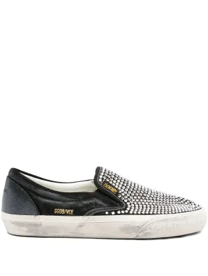 VCE crystal-embellished slip-on sneakers Slip On Leather Tennis Shoes