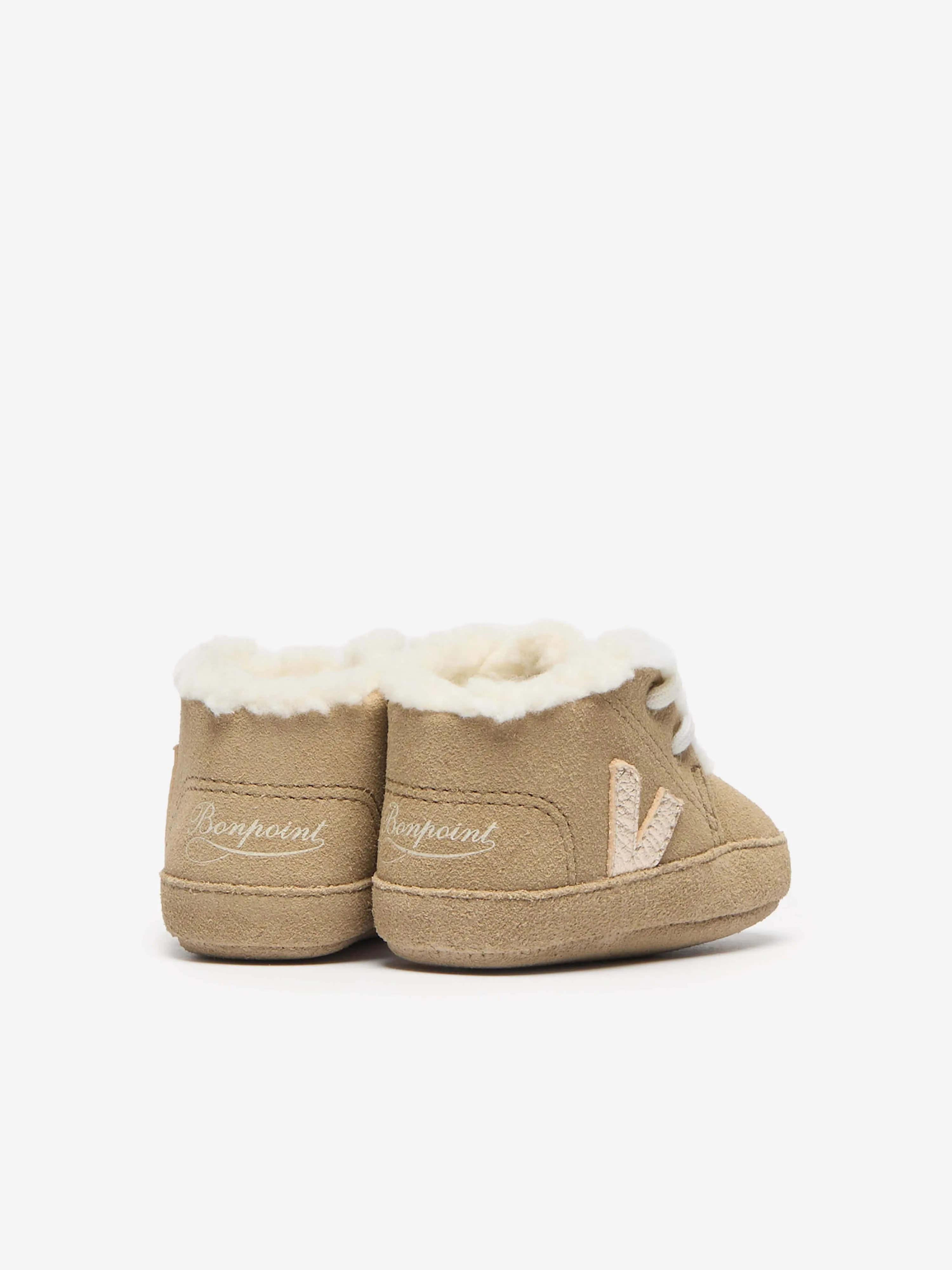 Veja Baby Girls Suede Bonpoint Collaboration Booties in Beige Boots For Riding Horses