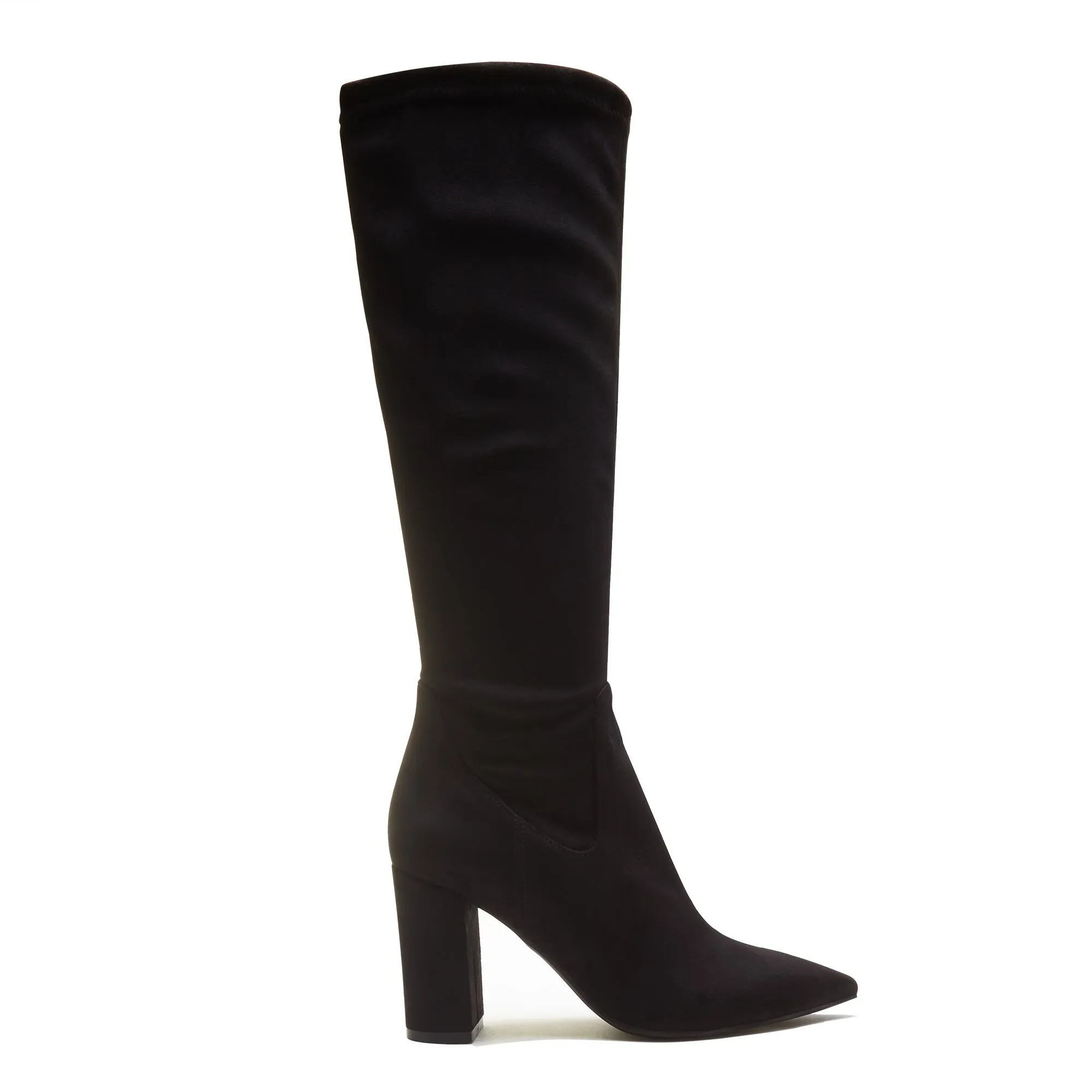Vendme Fem Black Nylonstretch Suede Heels Mucking Boots
