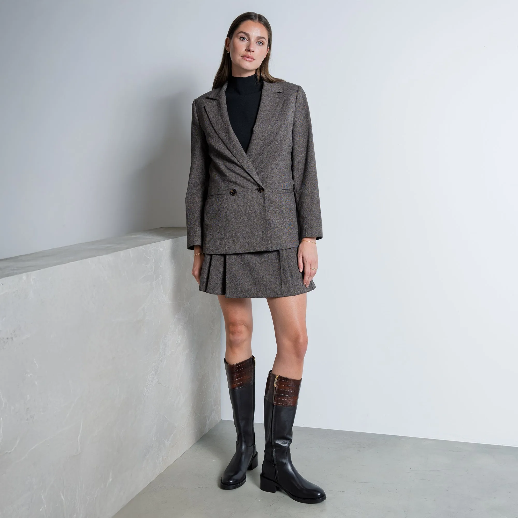 Vendme Iris black with brown calfskin leather boots Workwear Boots Store