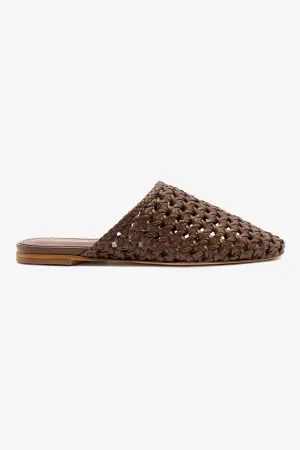 Venice Macrame Flat Mule In Burnt Umber Leather Seychelles Shoes
