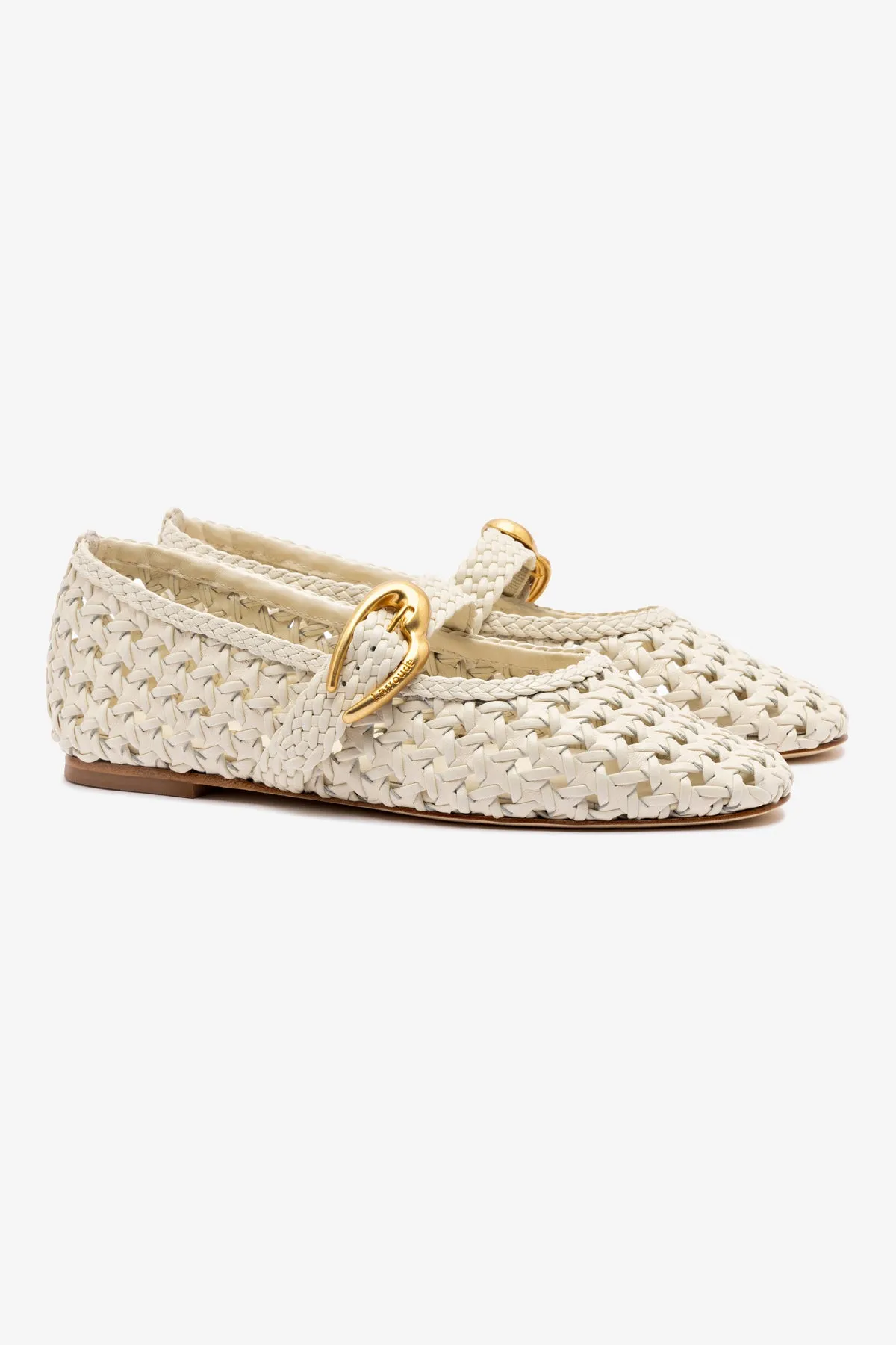 Verona New Macrame In Ivory Leather Back Pain From Flat Shoes