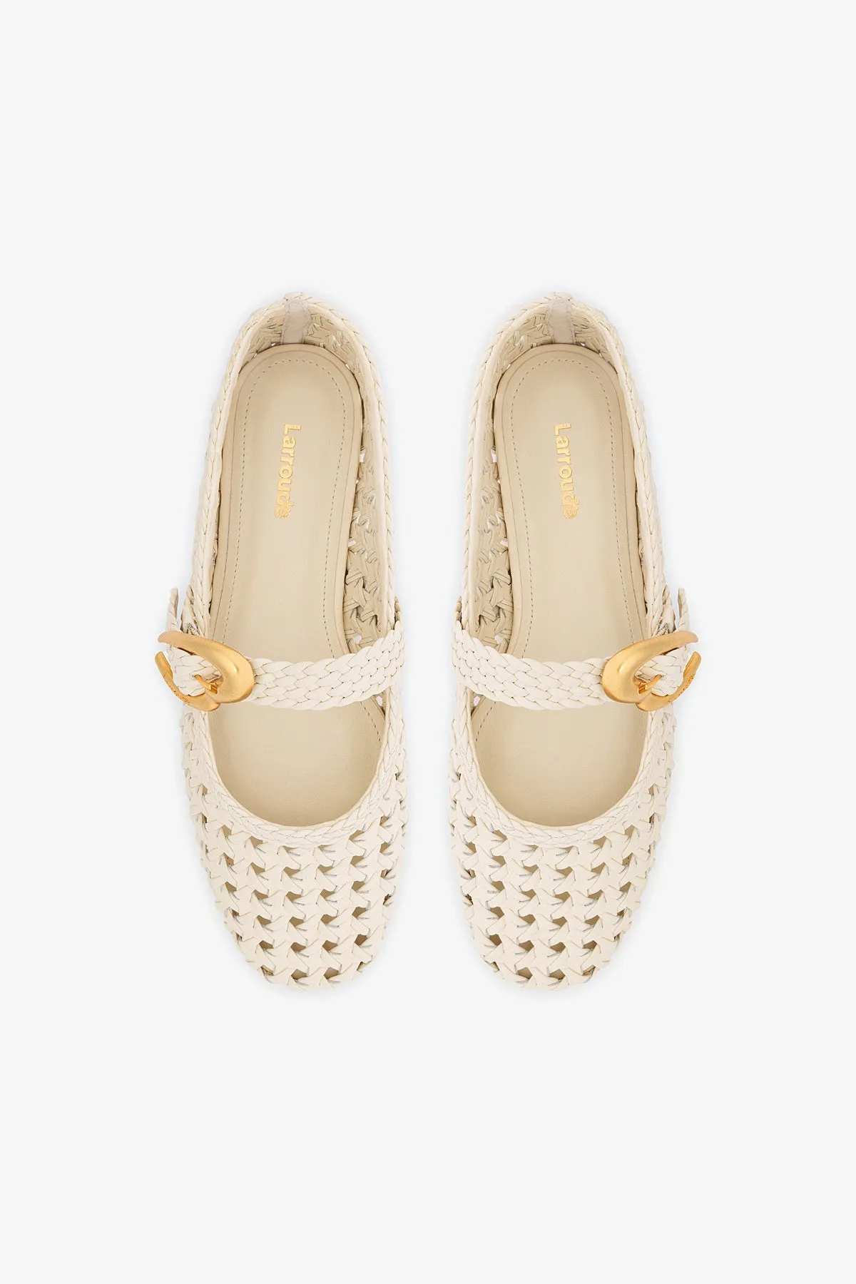 Flat Sole Hiking Shoes Verona New Macrame In Ivory Leather