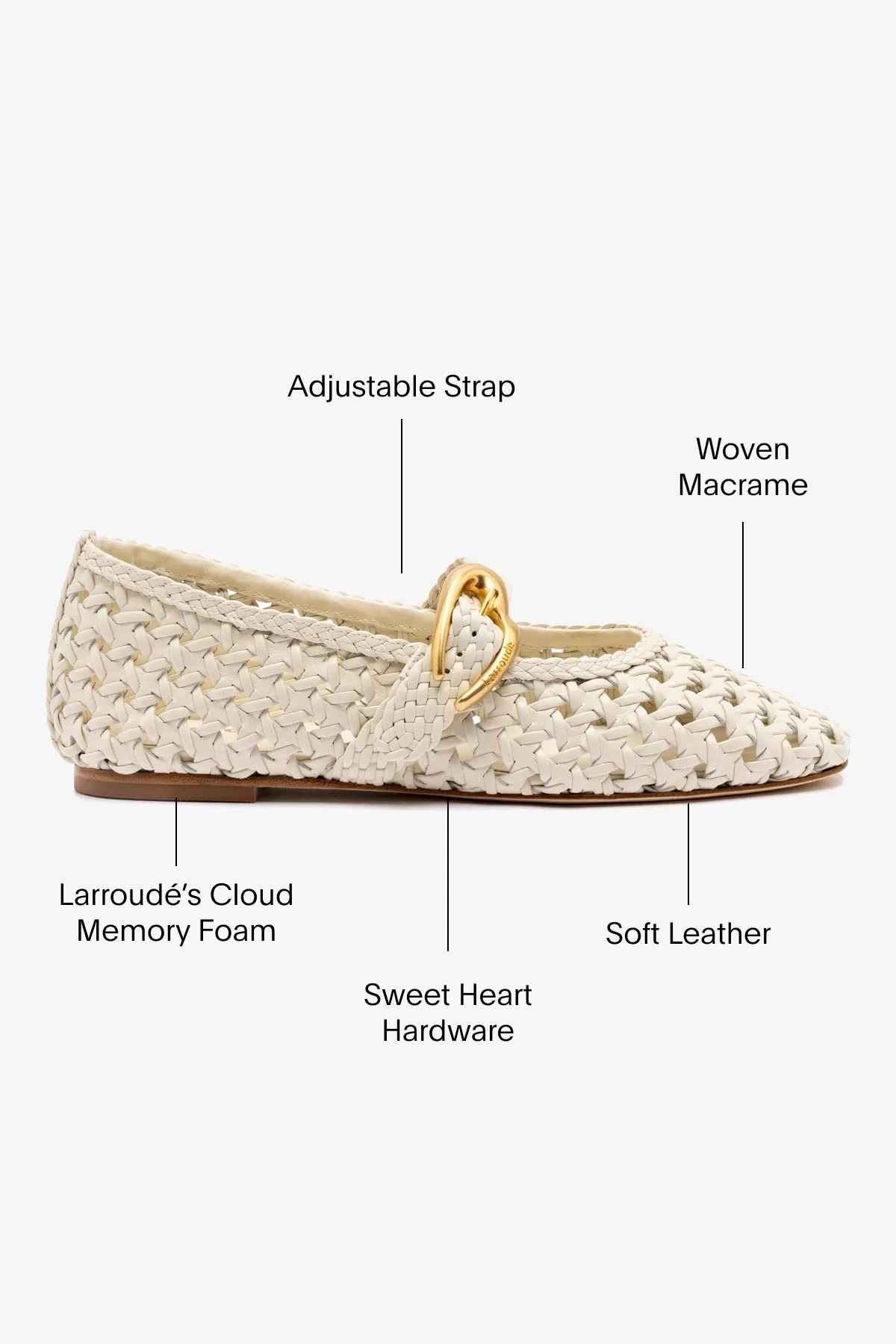 Cheetah Flats Shoes Verona New Macrame In Ivory Leather