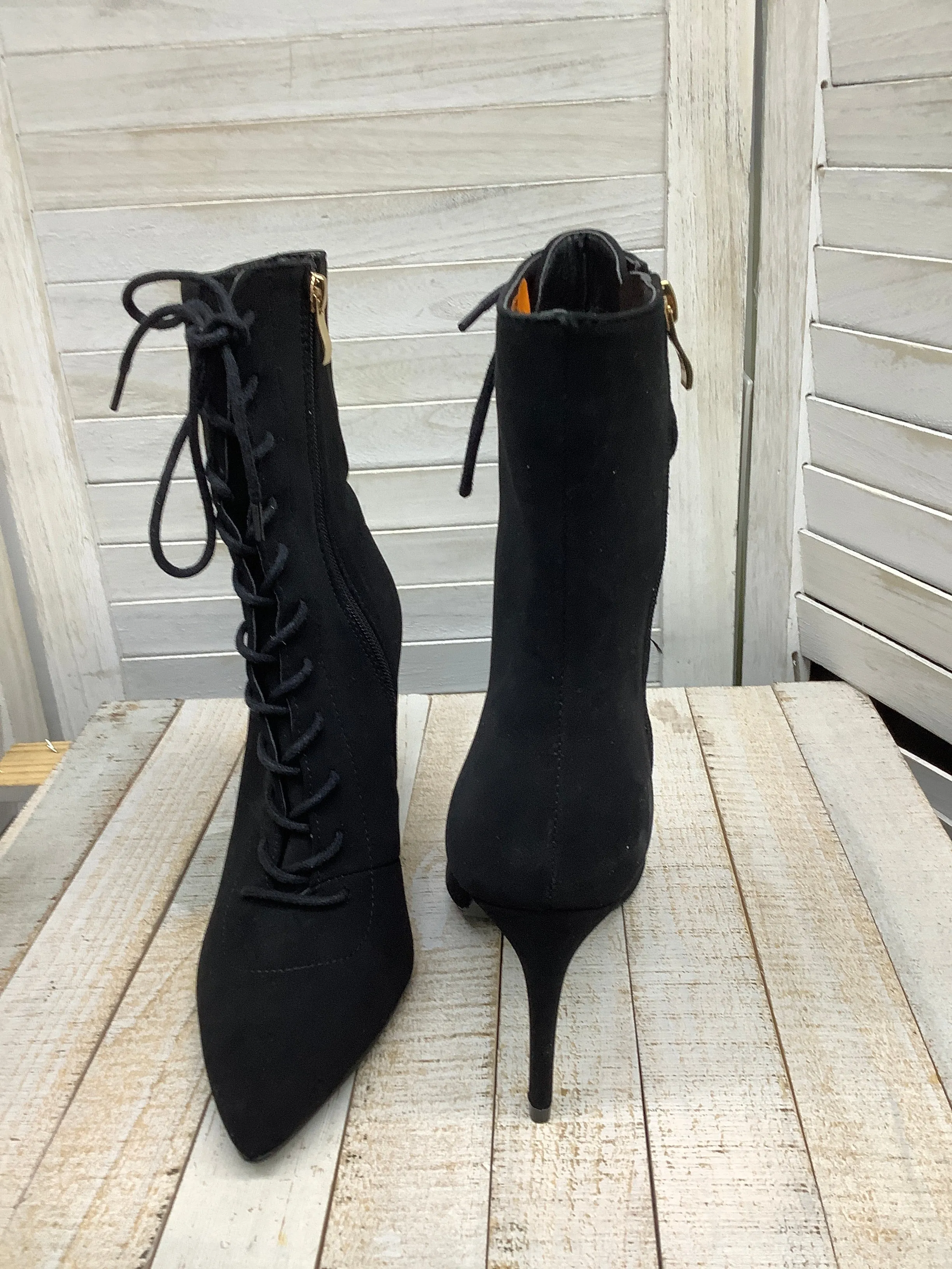 Leather Ankle Boots Chunky Heel Boots Ankle Heels By Express  Size: 8