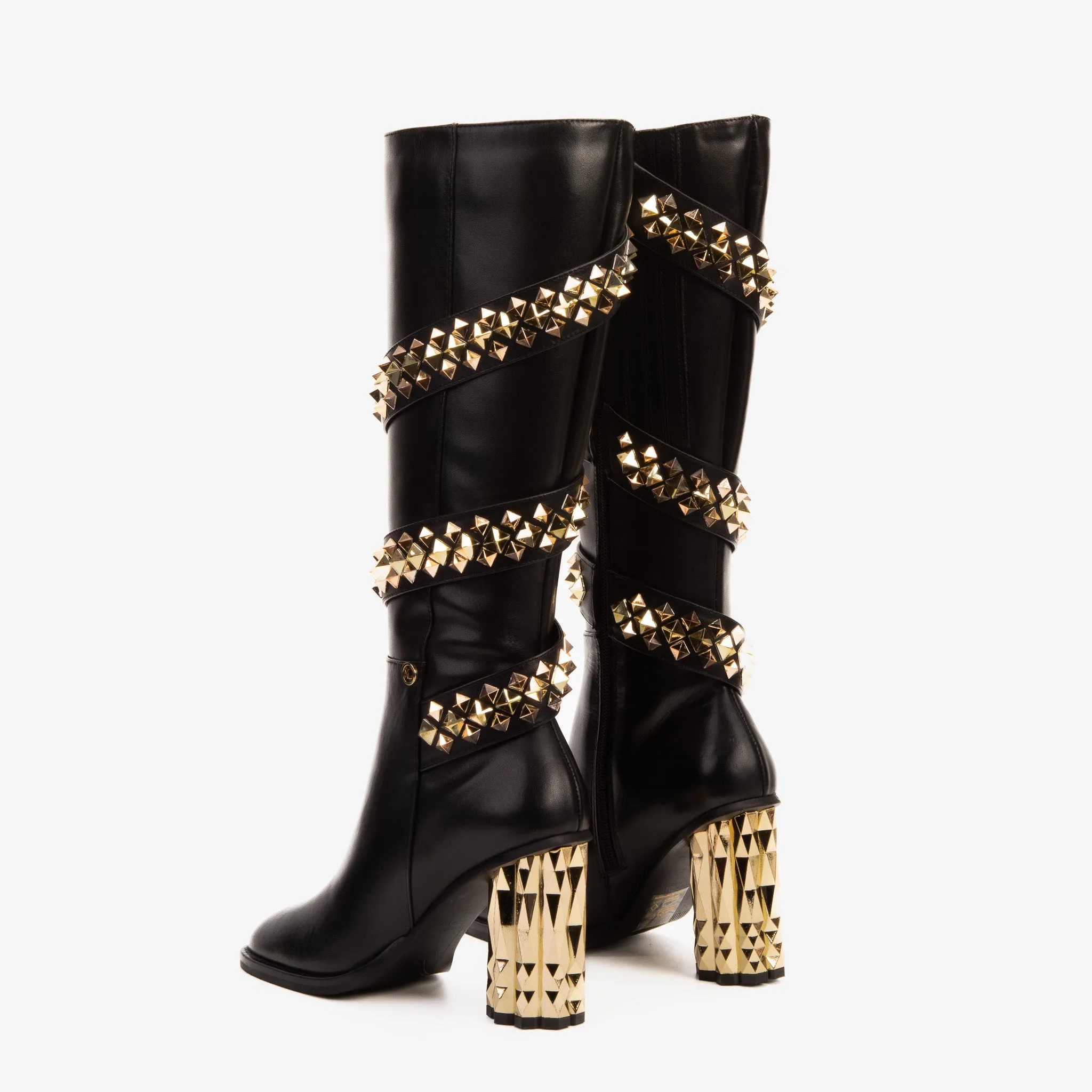 The Gladiator Black Leather Knee High Women Boot Boots As Shoes