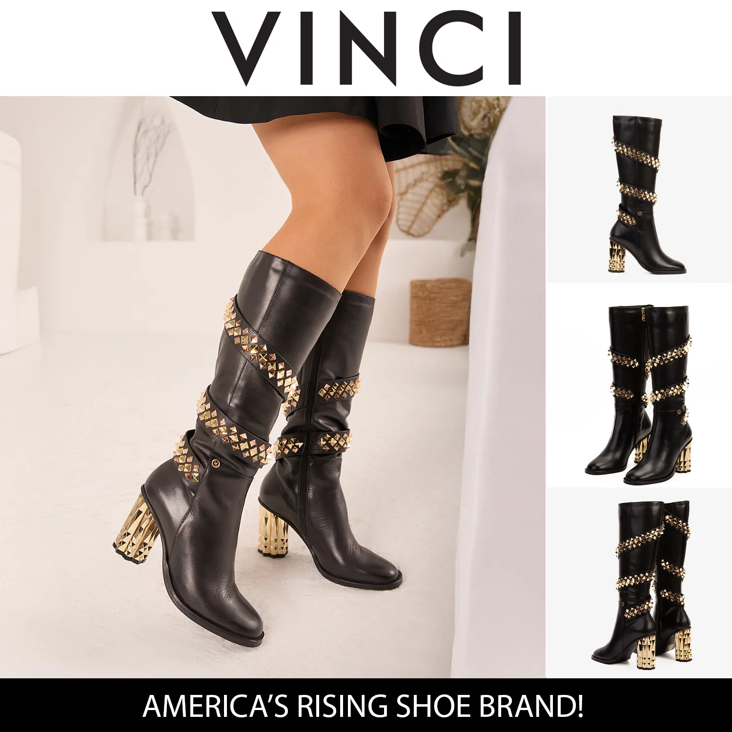 The Gladiator Black Leather Knee High Women Boot Dubarry Boots