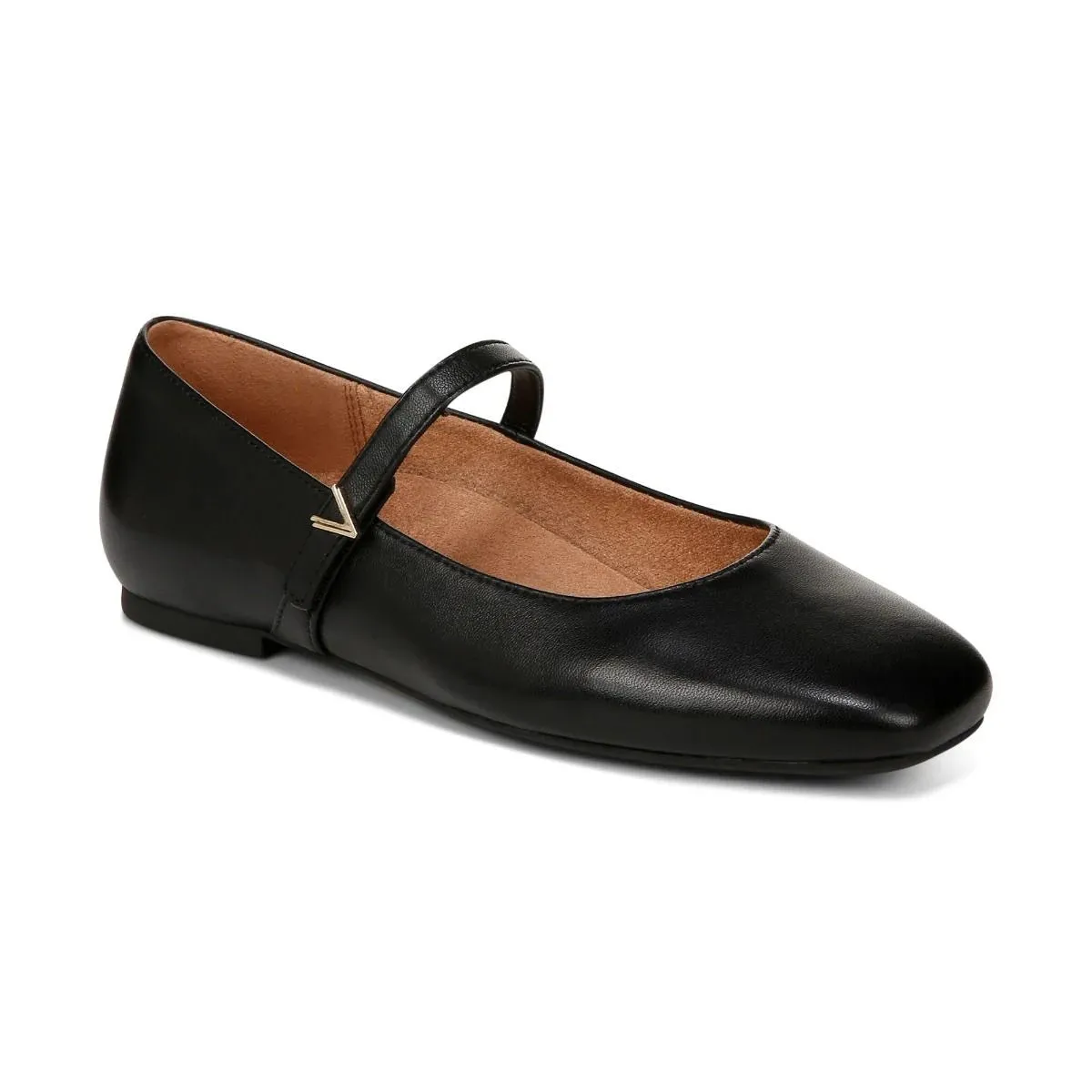 Vionic Women's Alameda Mary Jane Flat - Black Good Pointe Shoes For Feet