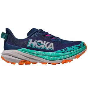 Women's Hoka Speedgoat 6, Varsity Navy/Meteor, 7.5 D Medium Bondi
