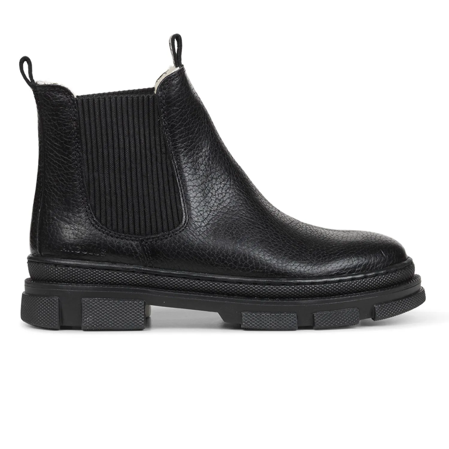 Angulus Black/Black Chelsea boot with elastic and wool lining Uggs Ankle Boots