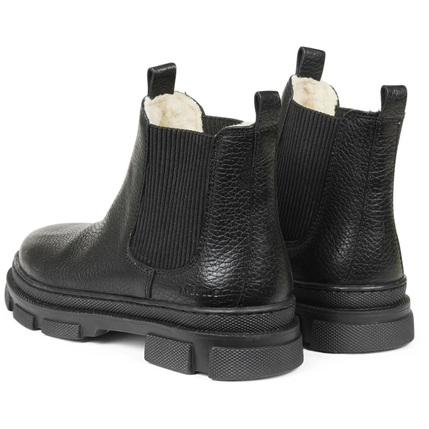 Boy Boots Angulus Black/Black Chelsea boot with elastic and wool lining