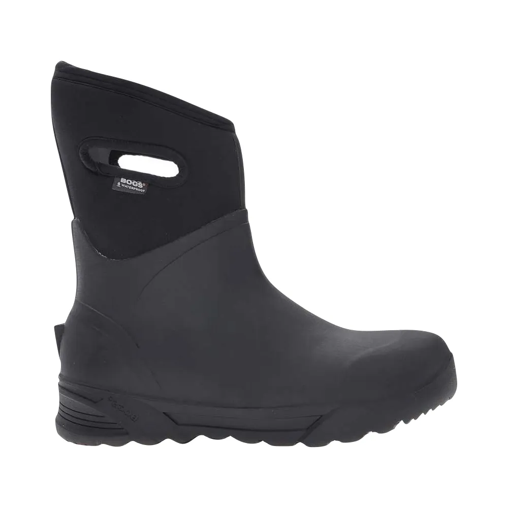 Open Toe Open Heel Boots Bogs Men's Bozeman Mid Waterproof Pull On Boot in Black