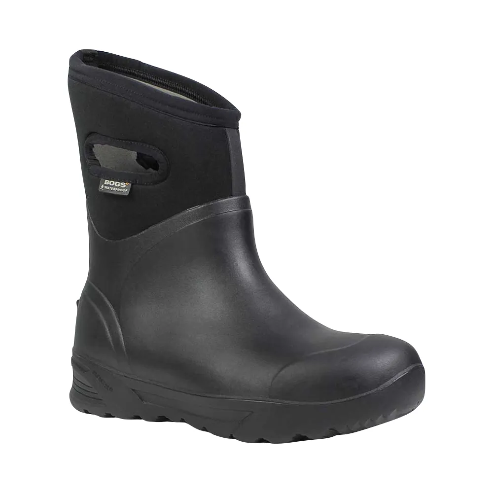 Bogs Men's Bozeman Mid Waterproof Pull On Boot in Black Outfits For High Knee Boots