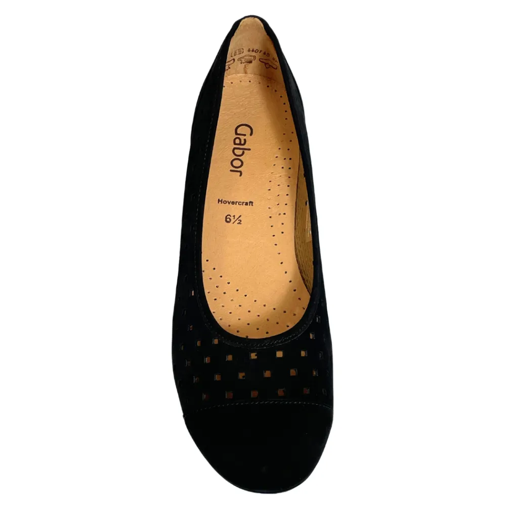 Gabor Ballet Perf Black Flat (Women's) Flat Face Glock Trigger Shoe