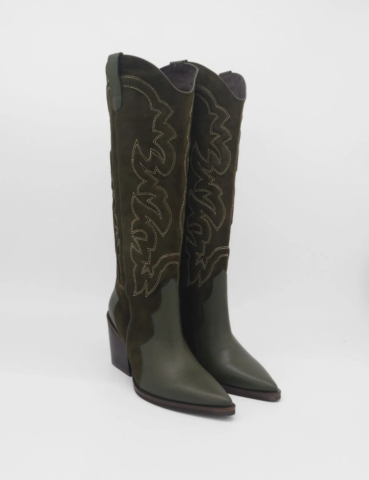 Altered State Boots Getty western knee-high tall boots in olive suede leather women's shoes