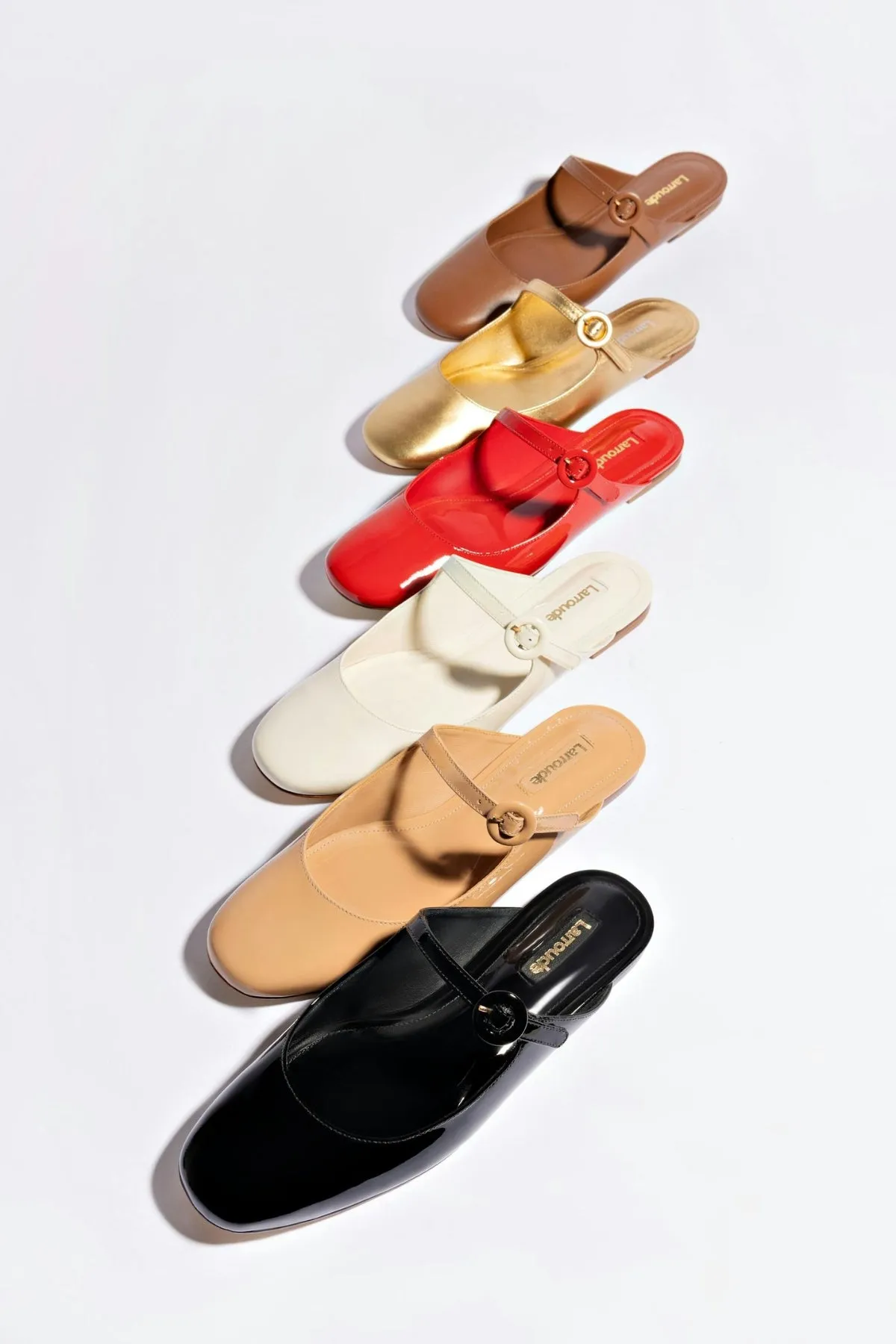 Racing Flats Shoes Blair Flat Mule In Caramel Leather