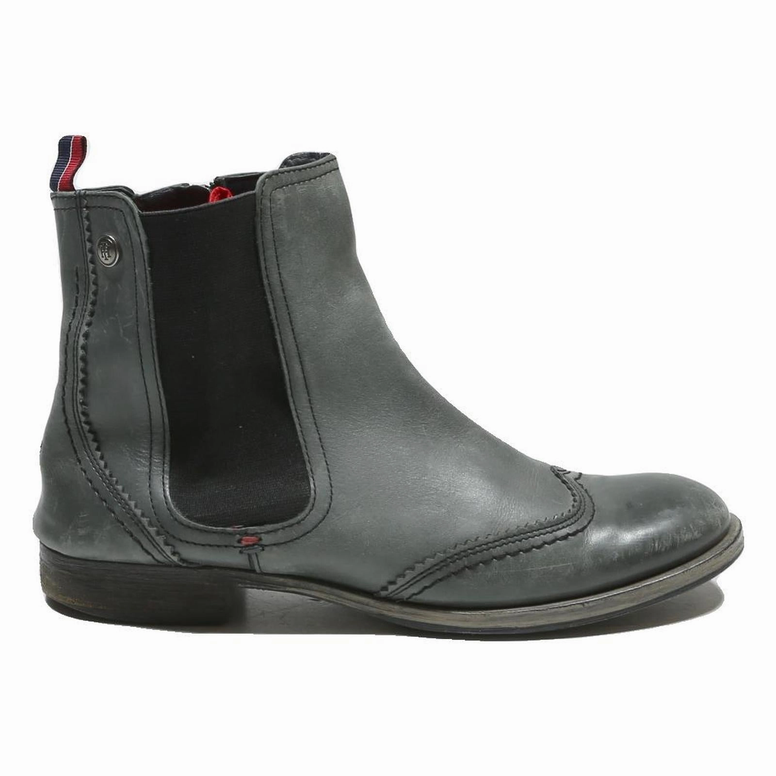 Bear Claw Boots TOMMY HILFIGER Womens Chelsea Boots Leather Grey UK 6 Classic Smart Comfort
