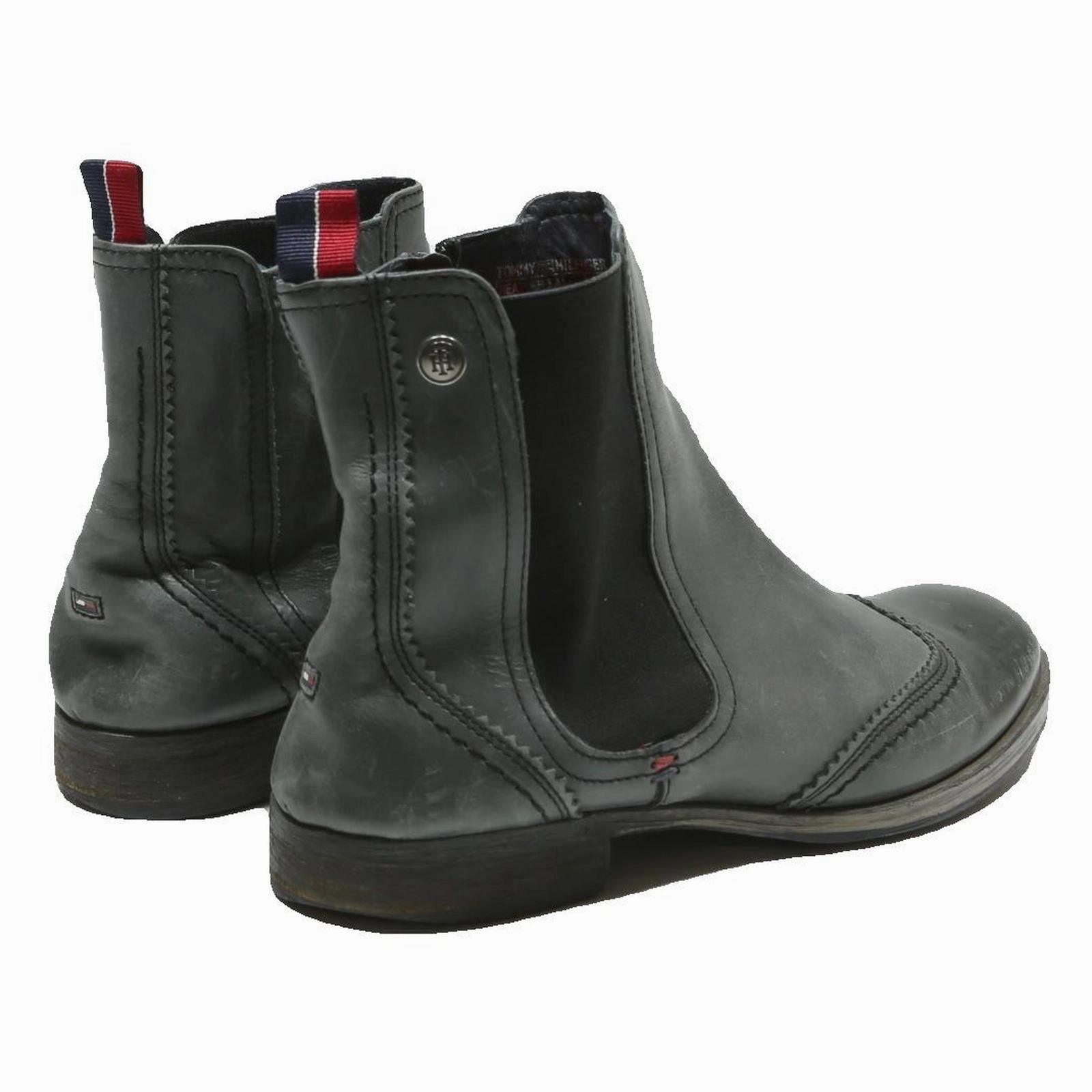 Rodeo Cartie Boots TOMMY HILFIGER Womens Chelsea Boots Leather Grey UK 6 Classic Smart Comfort