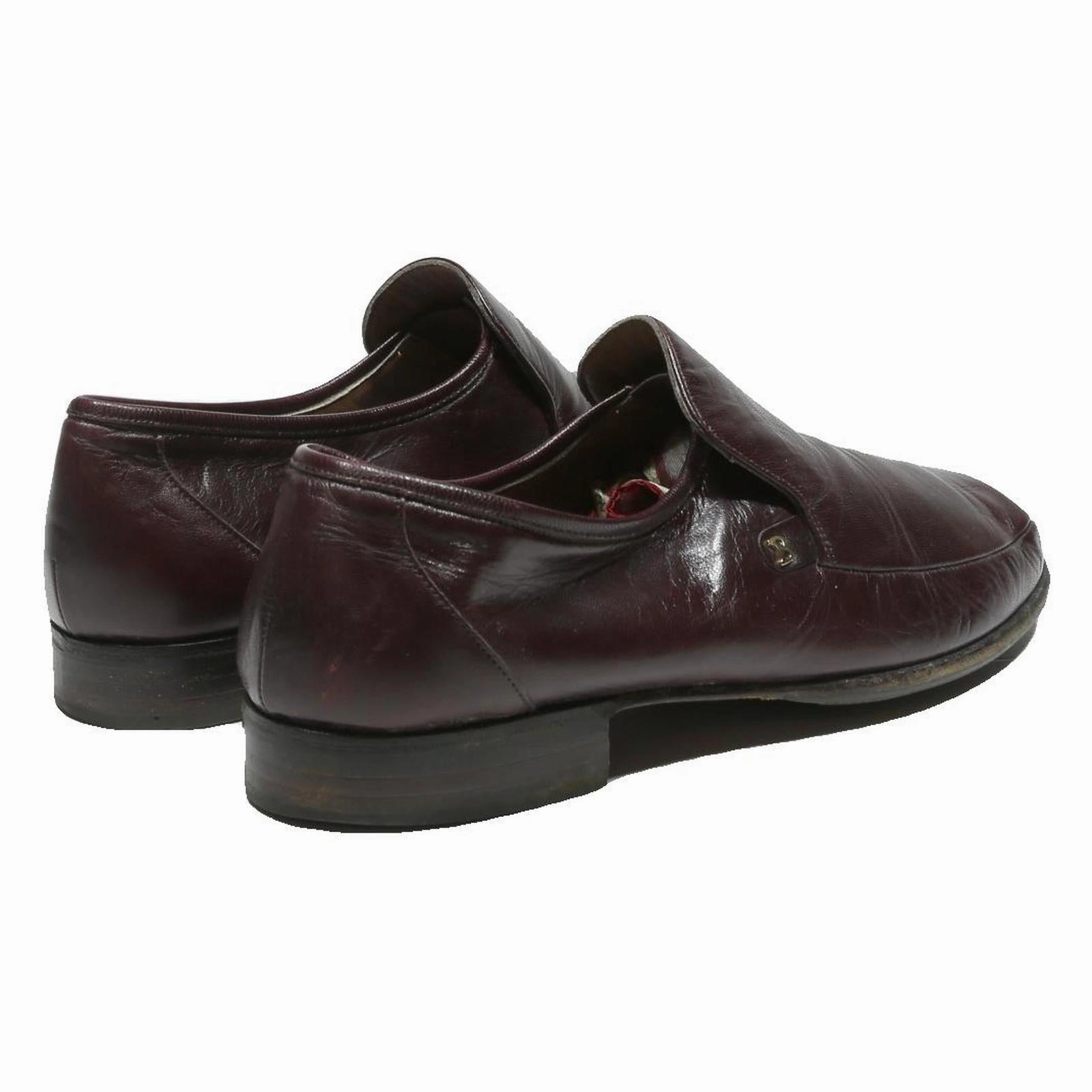 BALLY Leather Loafers Mens Shoes Brown Leather UK 8 Classic Slip-On Formal Dress Slide On Loafers