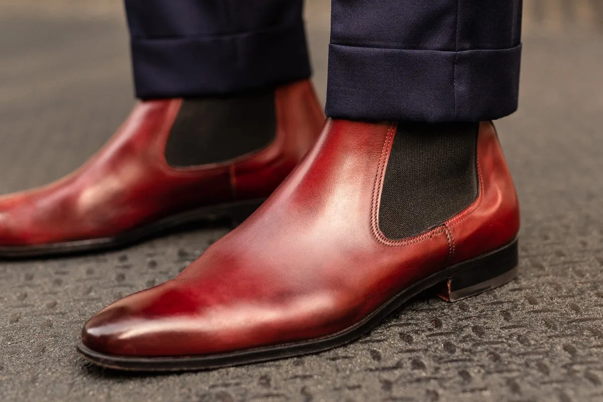 The Dean Chelsea Boot - Oxblood Obsidian Water Walking Boots