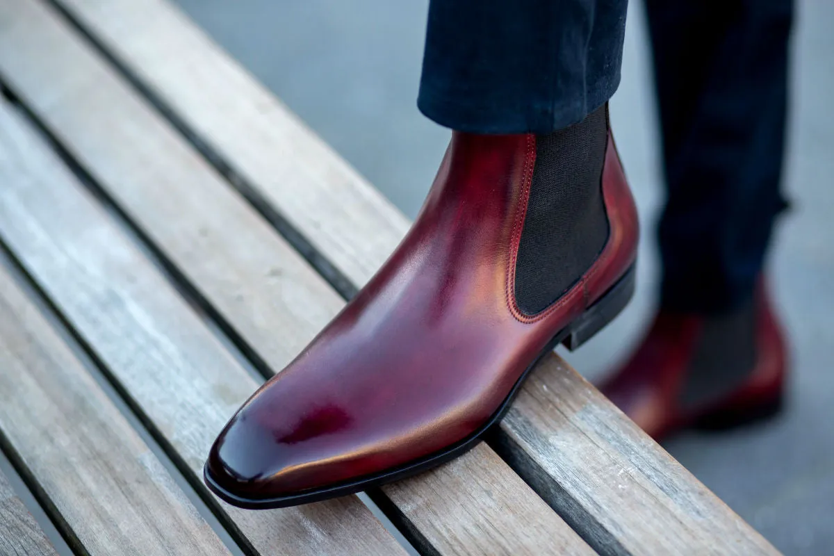 The Dean Chelsea Boot - Oxblood Designer Rubber Boots