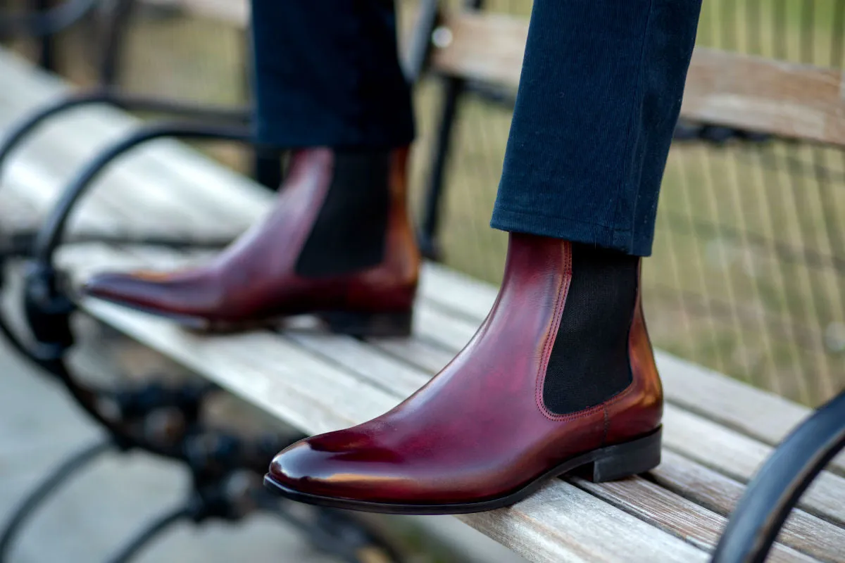 The Dean Chelsea Boot - Oxblood Open Toe Cowboy Boots
