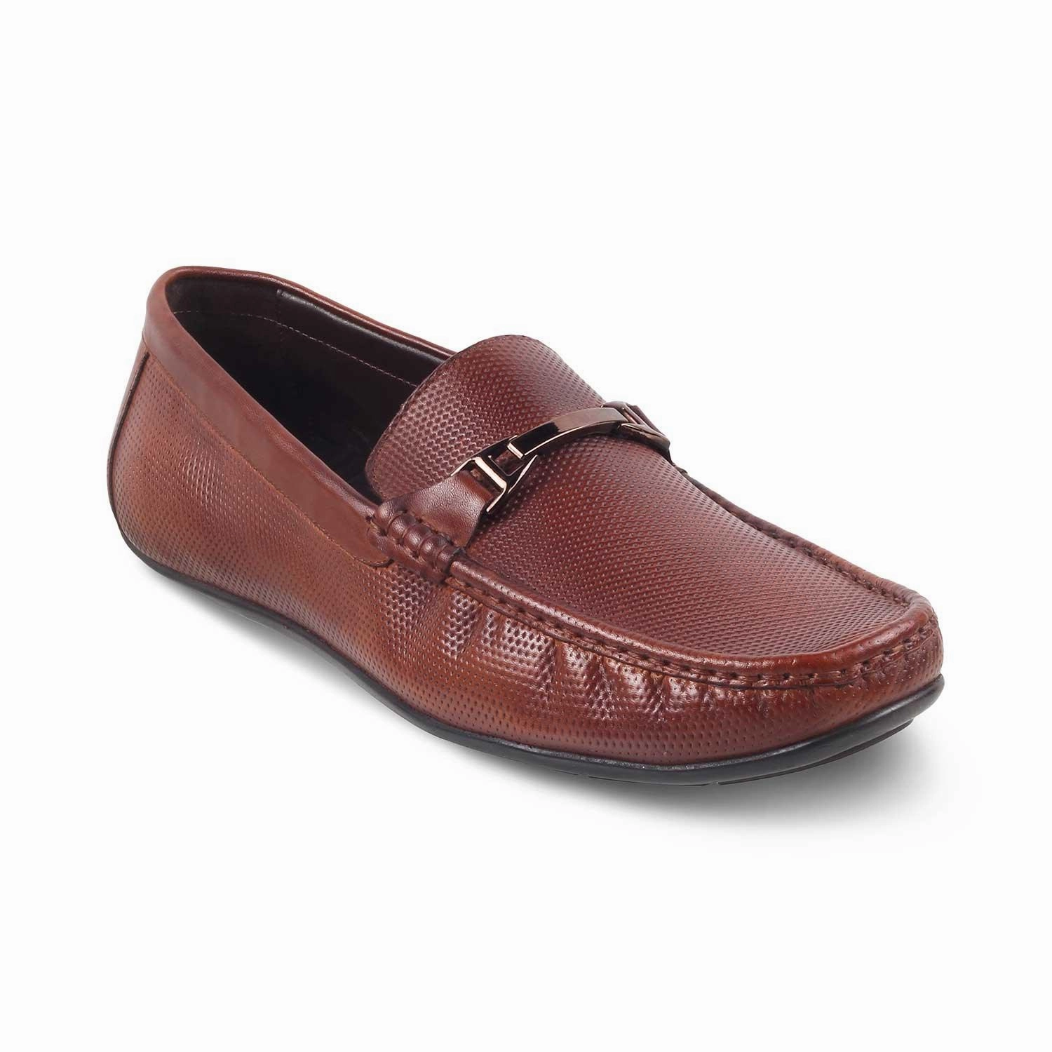 Heart Buckle Loafers The Abianca Tan Men's Leather Driving Loafers Tresmode