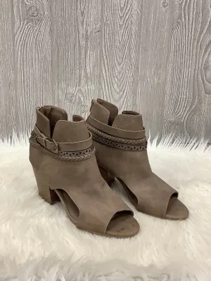 Boots Ankle Heels By Maurices In Brown, Size: 9.5 Backless Ankle Boots