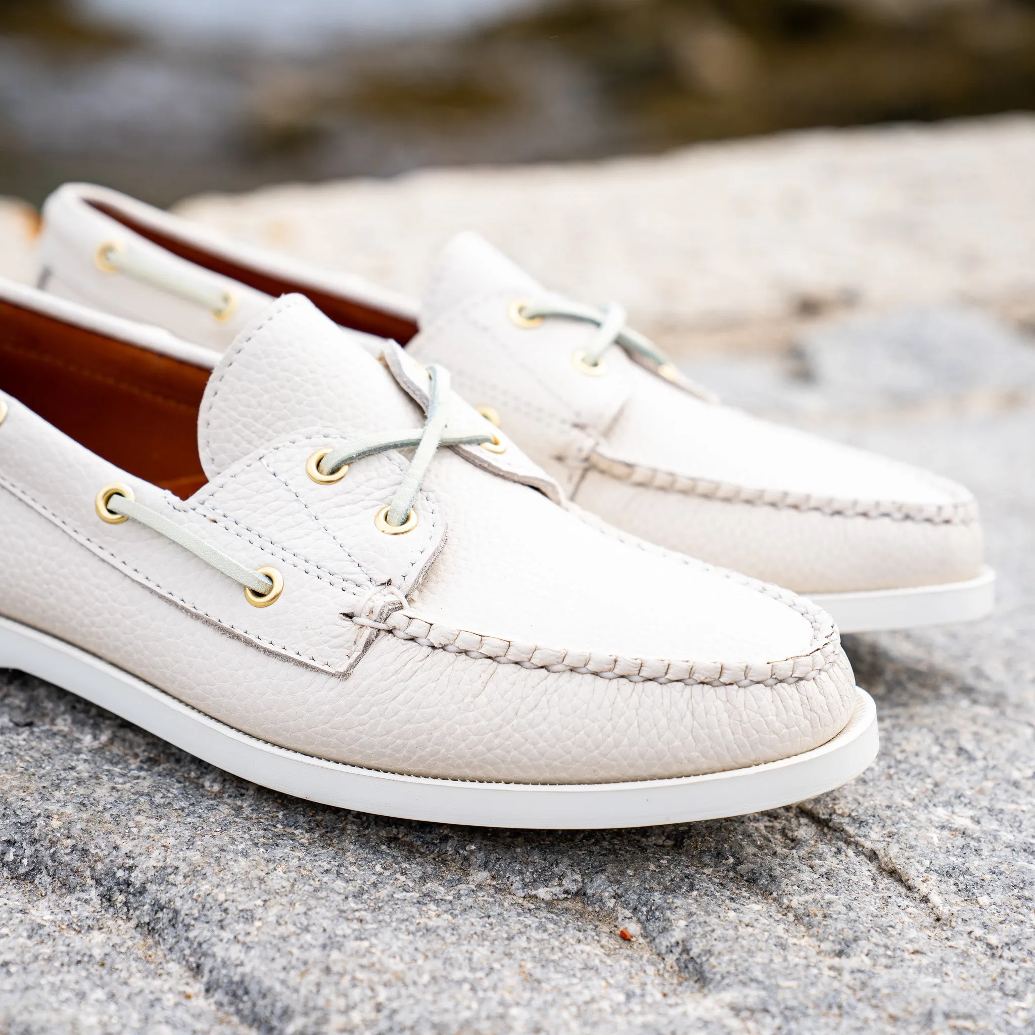 Beatles Boots Women's Marion Boat Shoe - Pebble White