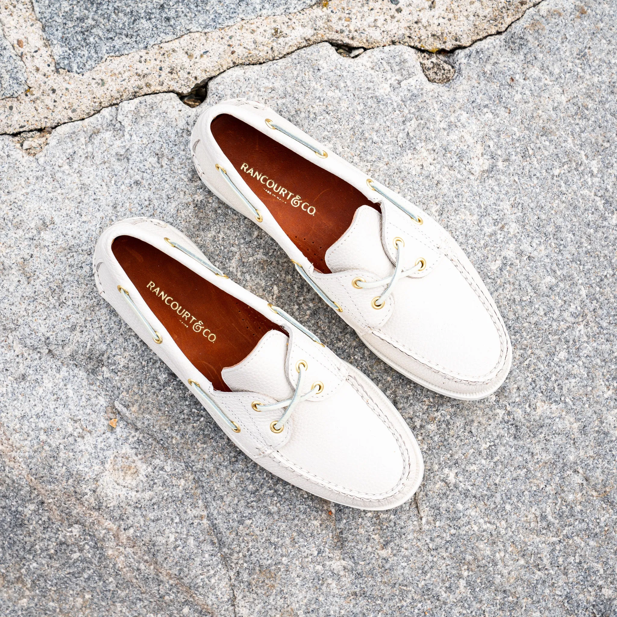 Above Knee Boots Leather Women's Marion Boat Shoe - Pebble White