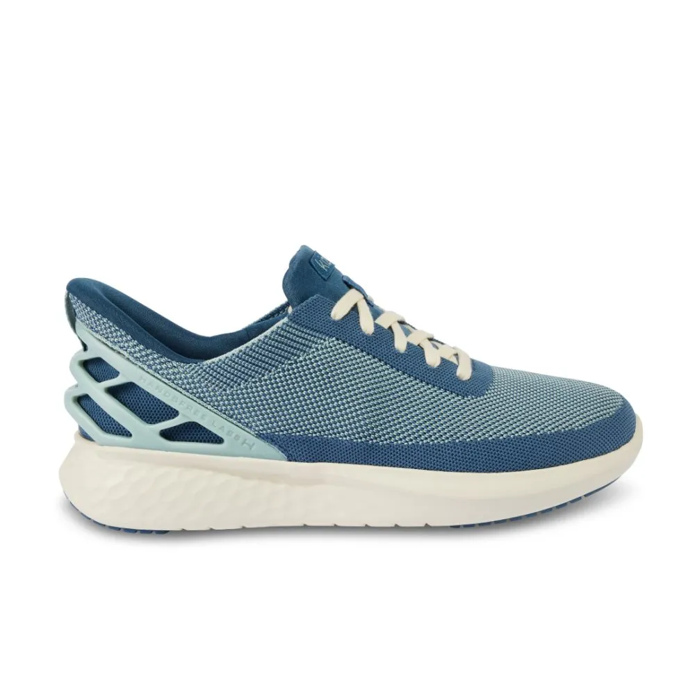 Leather Slip On Sneakers Extra Wide Slip On Kizik Athens - Blue Mist