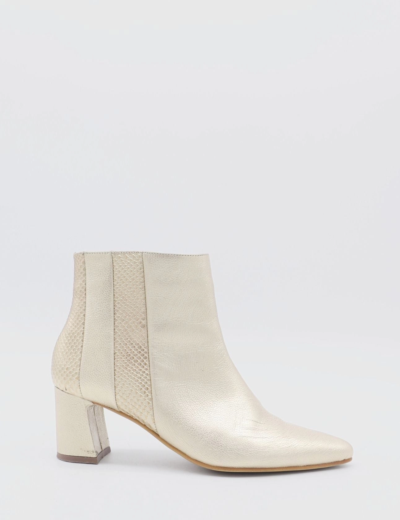 Hunting Boots Aurlene ankle booties in gold leather womens shoes