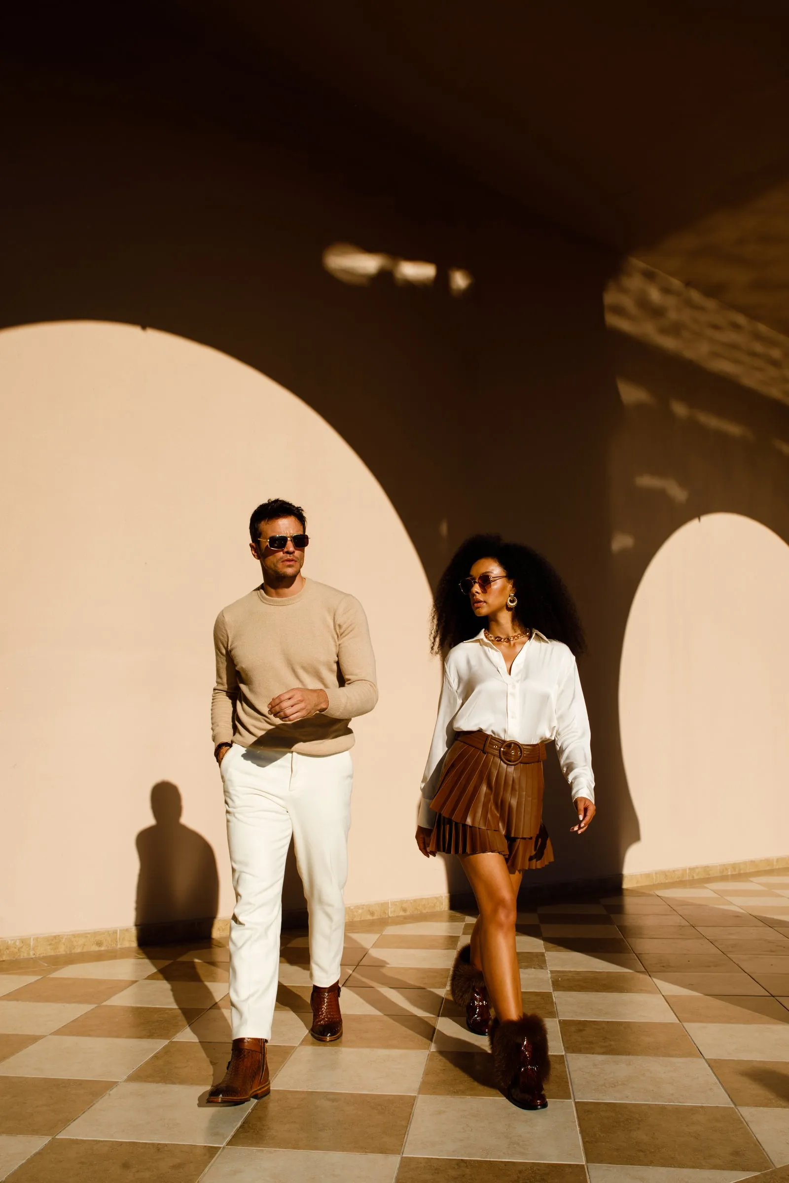 Sendra Boots The Izmir Brown Patent Leather Natural Fur Mid Calf Women Boot