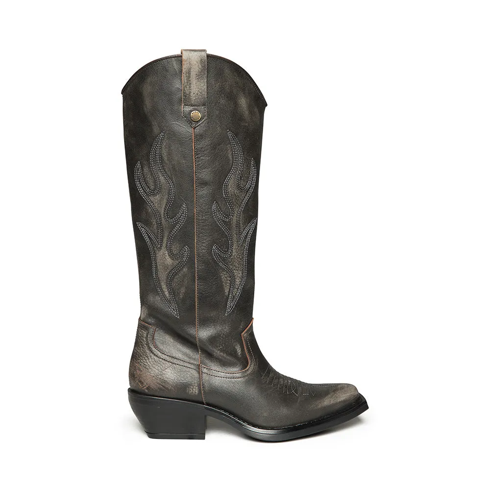 Wessel Boot DARK BROWN Snakeskin Cowgirl Boots