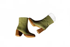 Women Croc Booties In Olive Kinky Boots The Musical