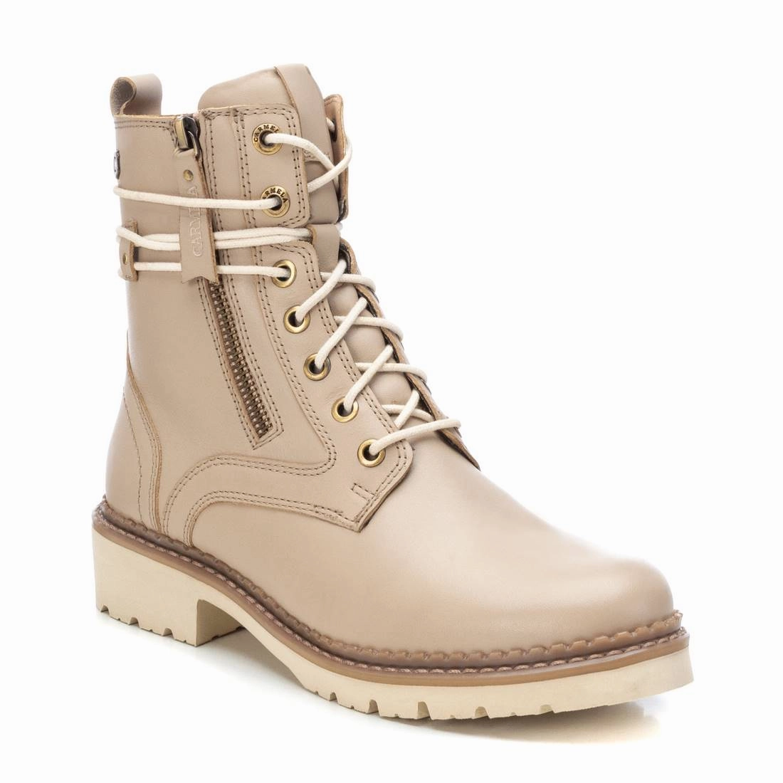 Buckle Boots Knee High Women's Leather Combat Booties Carmela Collection By XTI