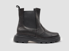 Women's Modern Insulated Zip-Up Chelsea Leather Boots - Black Green Thigh High Boots