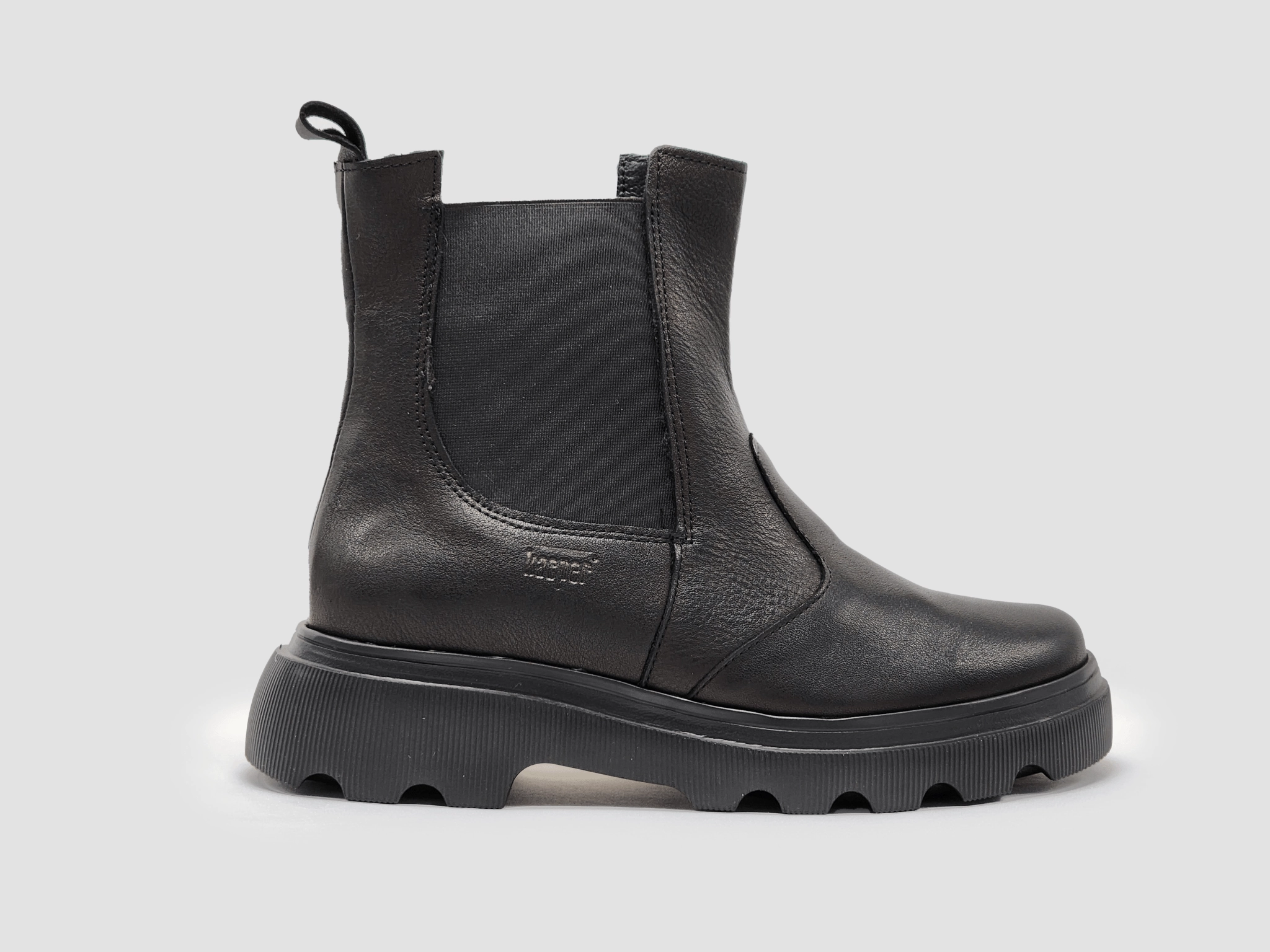 Women's Modern Insulated Zip-Up Chelsea Leather Boots - Black Boots Cuban Heel