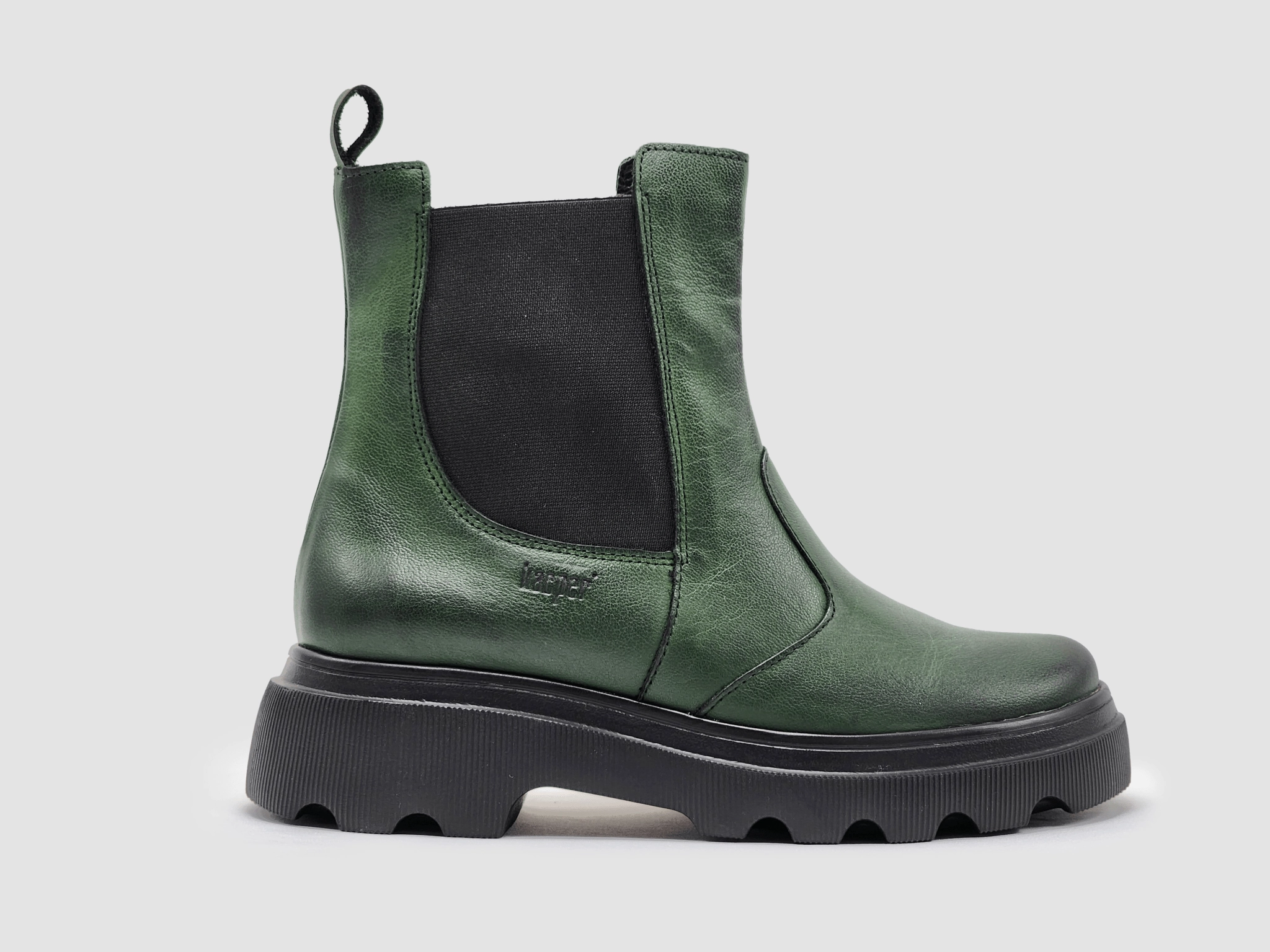 Women's Modern Insulated Zip-Up Chelsea Leather Boots - Green Ds Chelsea Boots