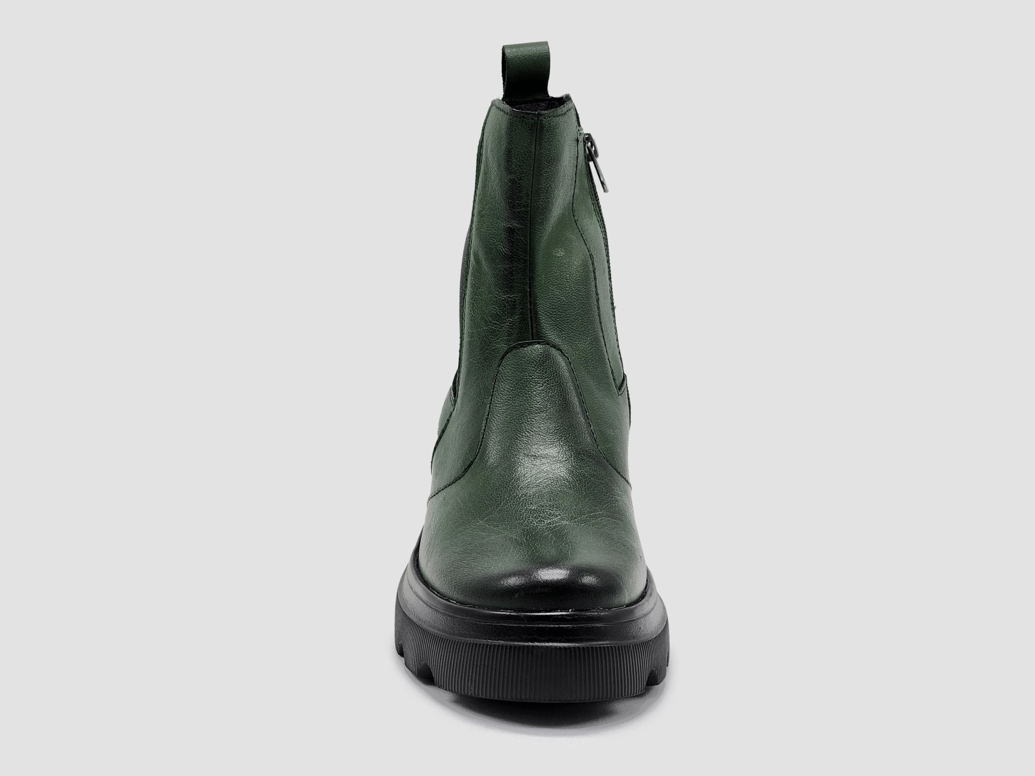 Women's Modern Insulated Zip-Up Chelsea Leather Boots - Green Hvac Boots