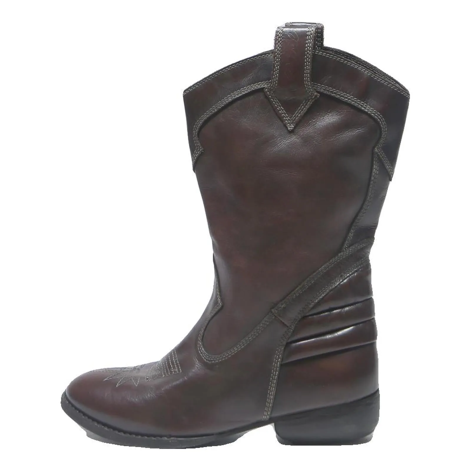 Best Rucking Boots Womens Brown Leather Ankle Boots UK 3.5 Western Style Comfortable Casual Wear