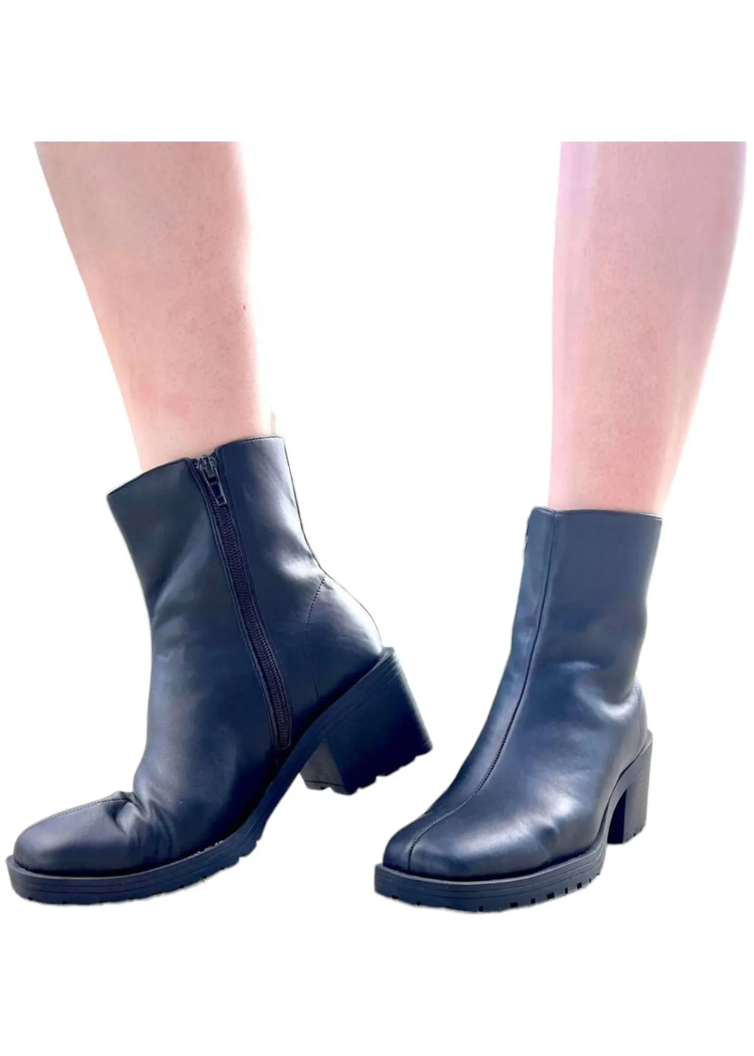 Brown Knee High Leather Boots Women's Chained To You Boots In Black