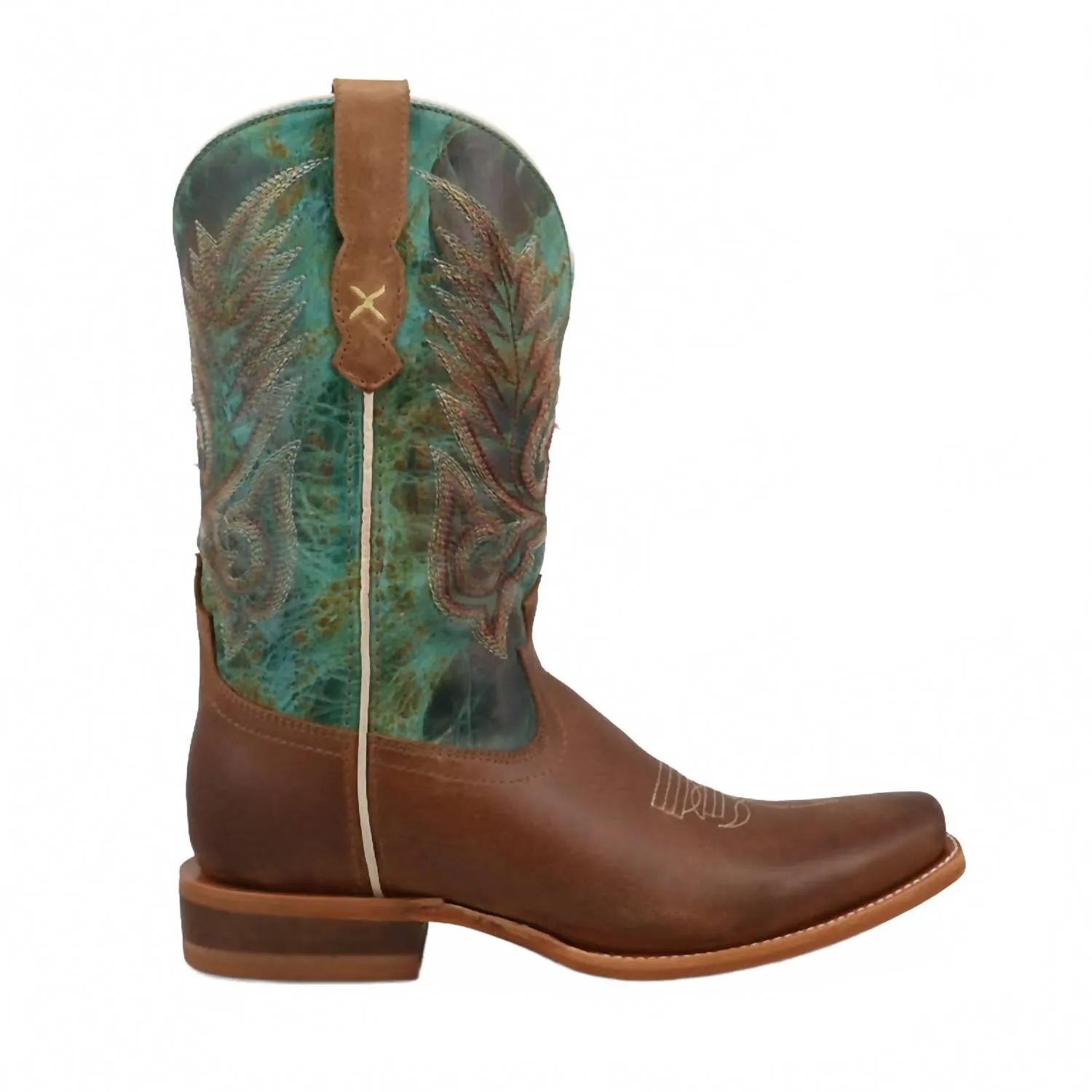 Denim Shark Boots Women's Rancher Boots In Ginger & Distressed Turquoise