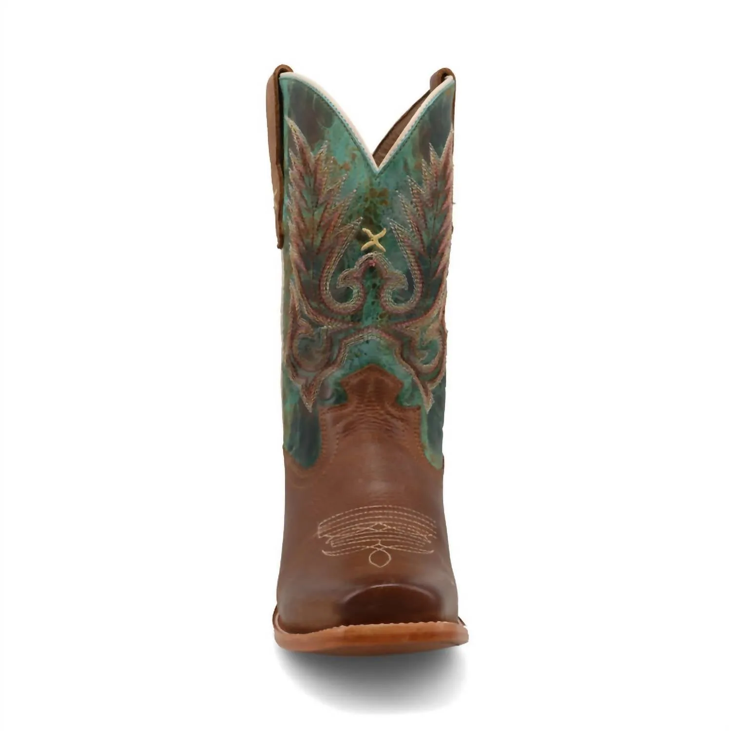 Women's Rancher Boots In Ginger & Distressed Turquoise Thigh High High Heel Boots