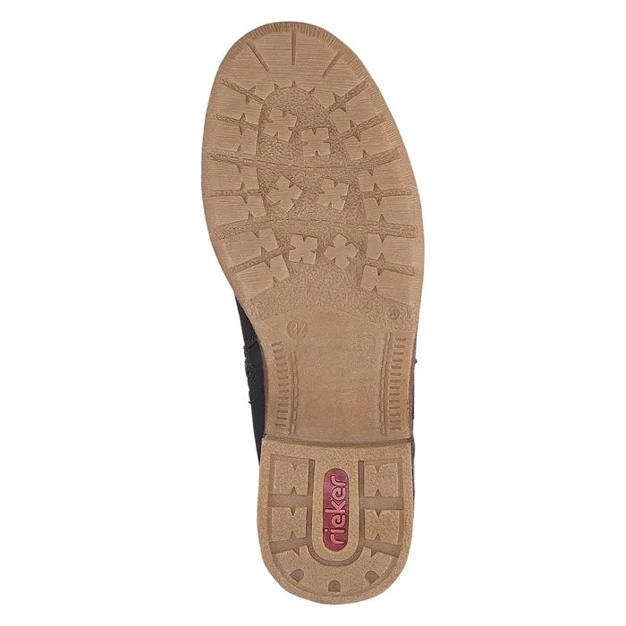 Womens Rieker Fabriza 52 Shwarz Ropers Boots
